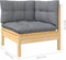 vidaXL - 3-delige - Loungeset - met - grijze - kussens - massief - grenenhout