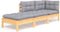 vidaXL - 3-delige - Loungeset - met - grijze - kussens - massief - grenenhout