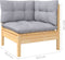 vidaXL - 3-delige - Loungeset - met - grijze - kussens - massief - grenenhout