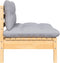 vidaXL - 3-delige - Loungeset - met - grijze - kussens - massief - grenenhout