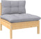 vidaXL - 3-delige - Loungeset - met - grijze - kussens - massief - grenenhout