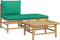 vidaXL - 3-delige - Loungeset - met - kussens - bamboe - groen