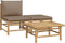 vidaXL - 3-delige - Loungeset - met - kussens - bamboe - taupe