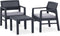 vidaXL - 3-delige - Loungeset - met - kussens - kunststof - grijs