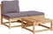 vidaXL - 3-delige - Loungeset - met - kussens - massief - acaciahout