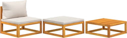 vidaXL - 3-delige - Loungeset - met - kussens - massief - acaciahout