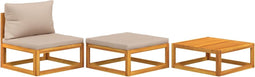 vidaXL - 3-delige - Loungeset - met - kussens - massief - acaciahout