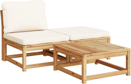 vidaXL - 3-delige - Loungeset - met - kussens - massief - acaciahout