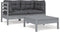 vidaXL - 3-delige - Loungeset - met - kussens - massief - grenenhout - grijs