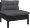 vidaXL - 3-delige - Loungeset - met - kussens - massief - grenenhout - zwart
