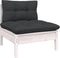 vidaXL - 3-delige - Loungeset - met - kussens - massief - grenenhout - wit