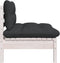 vidaXL - 3-delige - Loungeset - met - kussens - massief - grenenhout - wit