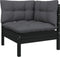 vidaXL - 3-delige - Loungeset - met - kussens - massief - grenenhout - zwart