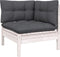 vidaXL - 3-delige - Loungeset - met - kussens - massief - grenenhout