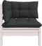 vidaXL - 3-delige - Loungeset - met - kussens - massief - grenenhout - wit