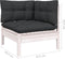 vidaXL - 3-delige - Loungeset - met - kussens - massief - grenenhout - wit