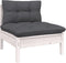 vidaXL - 3-delige - Loungeset - met - kussens - massief - grenenhout - wit
