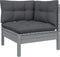 vidaXL - 3-delige - Loungeset - met - kussens - massief - grenenhout - grijs