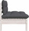 vidaXL - 3-delige - Loungeset - met - kussens - massief - grenenhout - wit