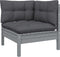vidaXL - 3-delige - Loungeset - met - kussens - massief - grenenhout - grijs