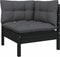 vidaXL - 3-delige - Loungeset - met - kussens - massief - grenenhout - zwart