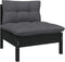 vidaXL - 3-delige - Loungeset - met - kussens - massief - grenenhout - zwart