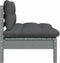 vidaXL - 3-delige - Loungeset - met - kussens - massief - grenenhout - grijs