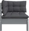 vidaXL - 3-delige - Loungeset - met - kussens - massief - grenenhout - grijs
