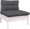 vidaXL - 3-delige - Loungeset - met - kussens - massief - grenenhout - wit