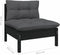 vidaXL - 3-delige - Loungeset - met - kussens - massief - grenenhout - zwart