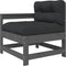 vidaXL - 3-delige - Loungeset - met - kussens - massief - hout - grijs