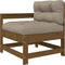 vidaXL - 3-delige - Loungeset - met - kussens - massief - hout - honingbruin