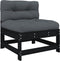 vidaXL - 3-delige - Loungeset - met - kussens - massief - hout - zwart
