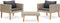 vidaXL - 3-delige - Loungeset - met - kussens - poly - rattan - beige