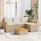 vidaXL - 3-delige - Loungeset - met - kussens - poly - rattan - beige