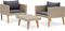 vidaXL - 3-delige - Loungeset - met - kussens - poly - rattan - beige