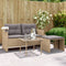 vidaXL - 3-delige - Loungeset - met - kussens - poly - rattan - beige