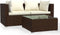 vidaXL - 3-delige - Loungeset - met - kussens - poly - rattan - bruin