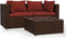 vidaXL - 3-delige - Loungeset - met - kussens - poly - rattan - bruin