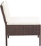vidaXL - 3-delige - Loungeset - met - kussens - poly - rattan - bruin