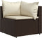 vidaXL - 3-delige - Loungeset - met - kussens - poly - rattan - bruin