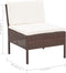 vidaXL - 3-delige - Loungeset - met - kussens - poly - rattan - bruin