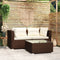 vidaXL - 3-delige - Loungeset - met - kussens - poly - rattan - bruin