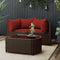 vidaXL - 3-delige - Loungeset - met - kussens - poly - rattan - bruin