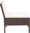 vidaXL - 3-delige - Loungeset - met - kussens - poly - rattan - bruin