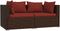 vidaXL - 3-delige - Loungeset - met - kussens - poly - rattan - bruin