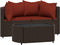 vidaXL - 3-delige - Loungeset - met - kussens - poly - rattan - bruin
