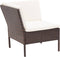 vidaXL - 3-delige - Loungeset - met - kussens - poly - rattan - bruin