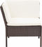 vidaXL - 3-delige - Loungeset - met - kussens - poly - rattan - bruin