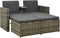 vidaXL - 3-delige - Loungeset - met - kussens - poly - rattan - grijs